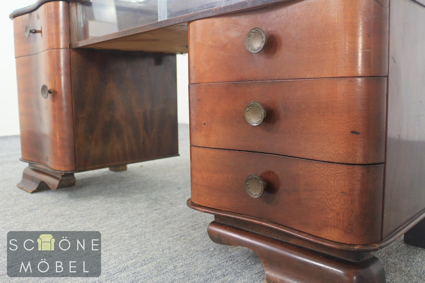 Art Deco Frisierkommode Spiegel Vintage Schminktisch Antik Stil Kommode Anrichte