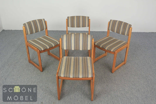 4 Danish Design Vintage Stühle Mid-Century Modern Essstühle Stuhl 60er Jahre