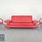 KOINOR Designersofa Leder rot 2er Sofa Echtleder Couch Couchgarnitur 2 Sitzer