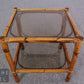 Italienischer Bambus Couchtisch Rauchglas 70er Vintage Beistelltisch Tisch
