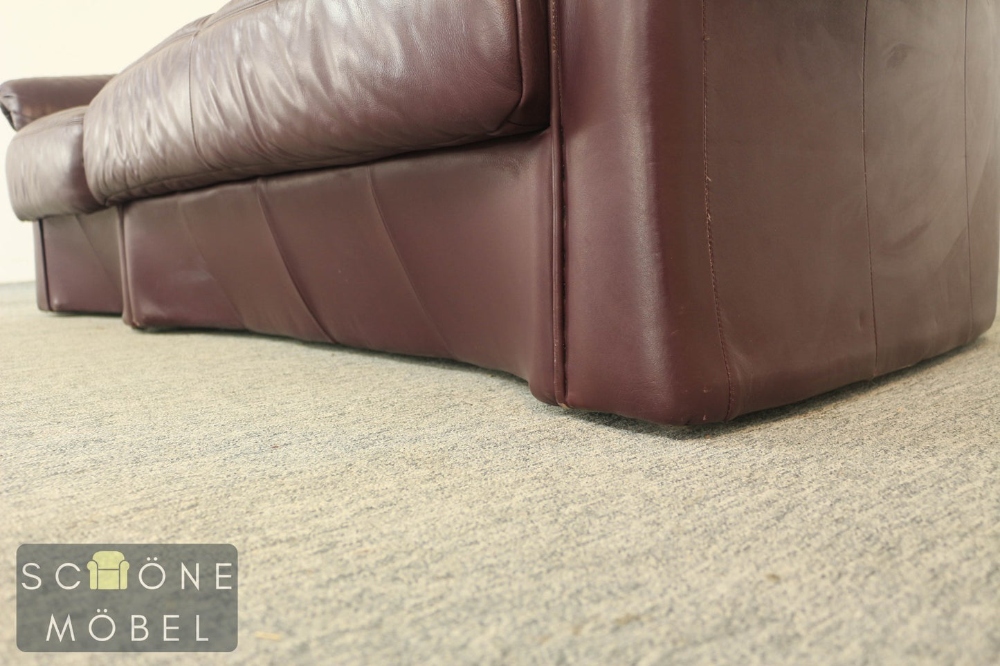 Klassisches Sofa 3 Sitzer 3er Büro Couch Leder Echtleder Braun