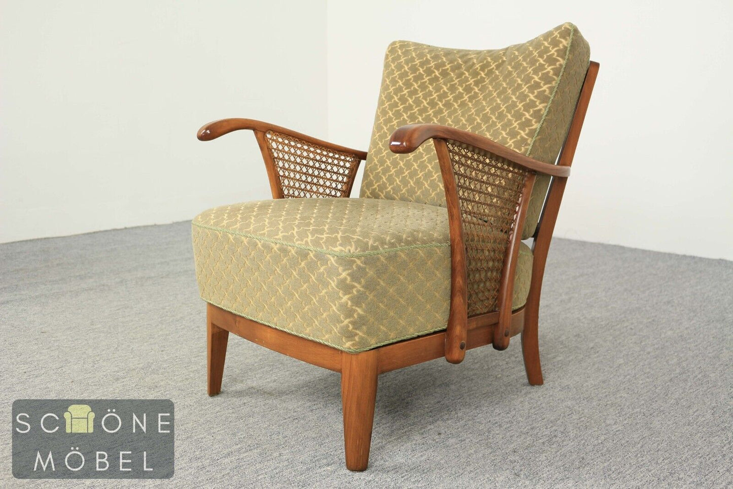 Art Deco Sessel Mid Century Wiener Geflecht Armchair Armlehnsessel Polstermöbel