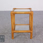 Rattan Beistelltisch Couchtisch Glas Vintage Bambus Boho Mid Century