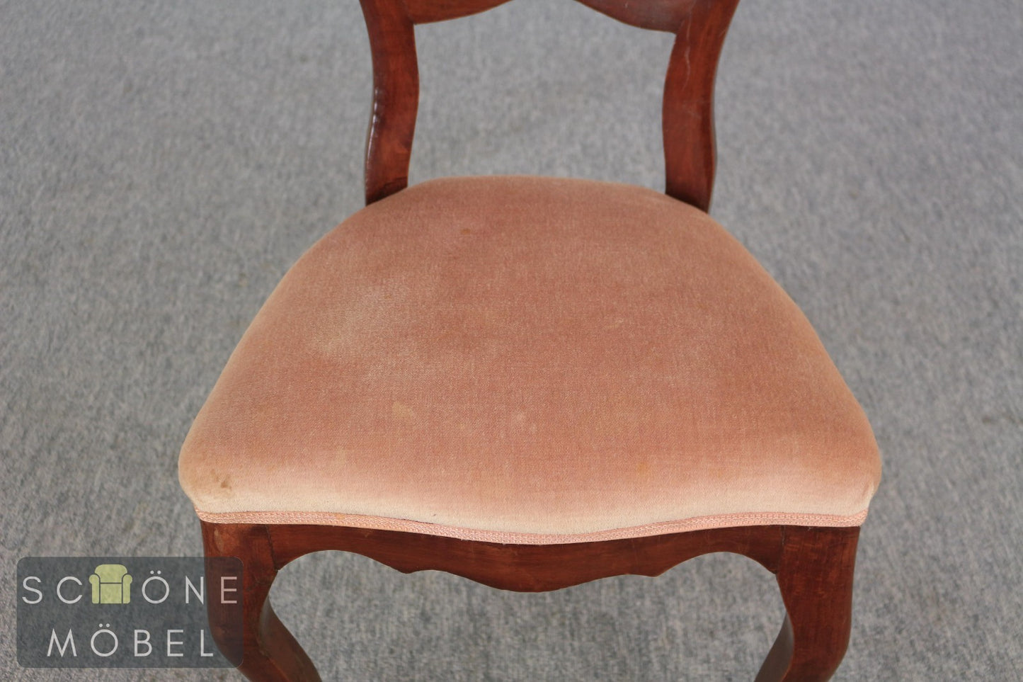 Set aus 6 elegante Rokoko Stil Polsterstühle Mahagoni Esszimmerstühle Vintage