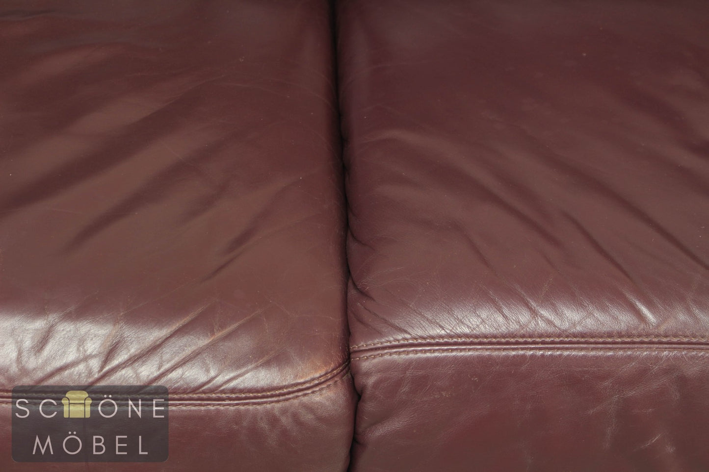 Klassisches Sofa 3 Sitzer 3er Büro Couch Leder Echtleder Braun