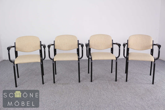 Vintage Armlehnstuhl Besucherstuhl Freischwinger Bauhaus Stil Creme