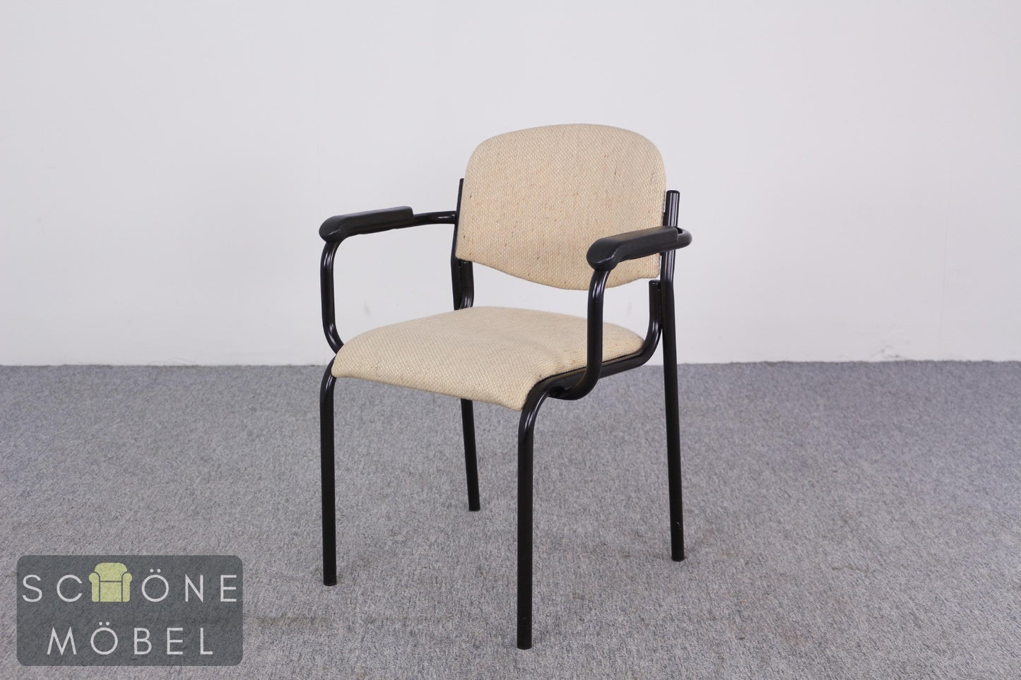 Vintage Armlehnstuhl Besucherstuhl Freischwinger Bauhaus Stil Creme