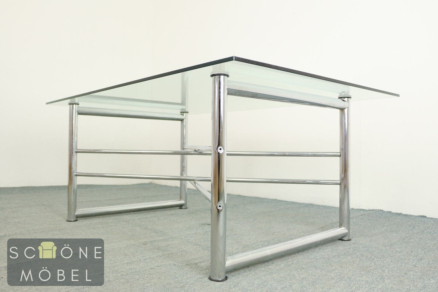 Glastisch Couchtisch Chrom Sofatisch Modernes Design Coffee Table Tisch