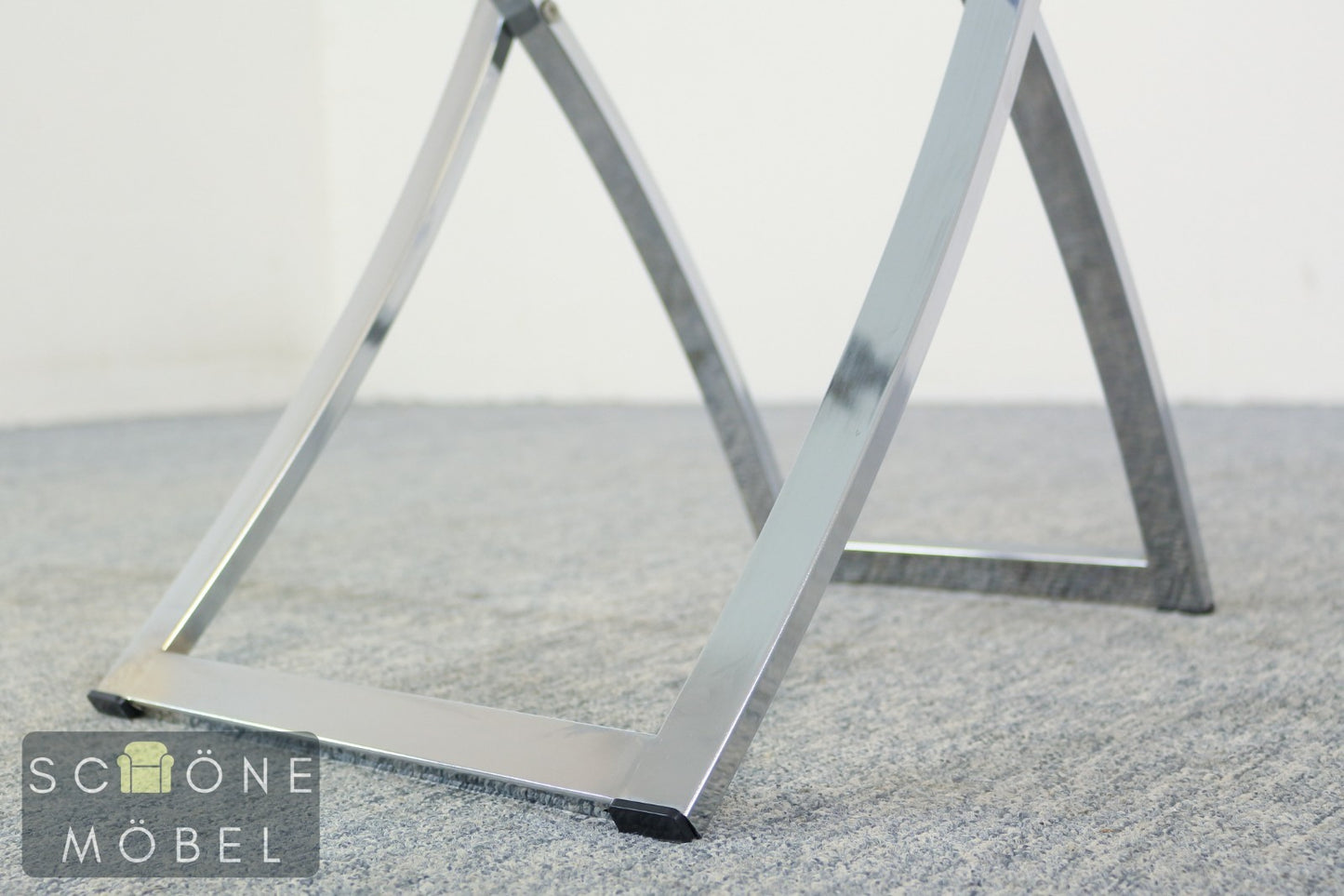 Design Beistelltisch Glas Metall Tisch modern minimalist Table Chrom  Glas