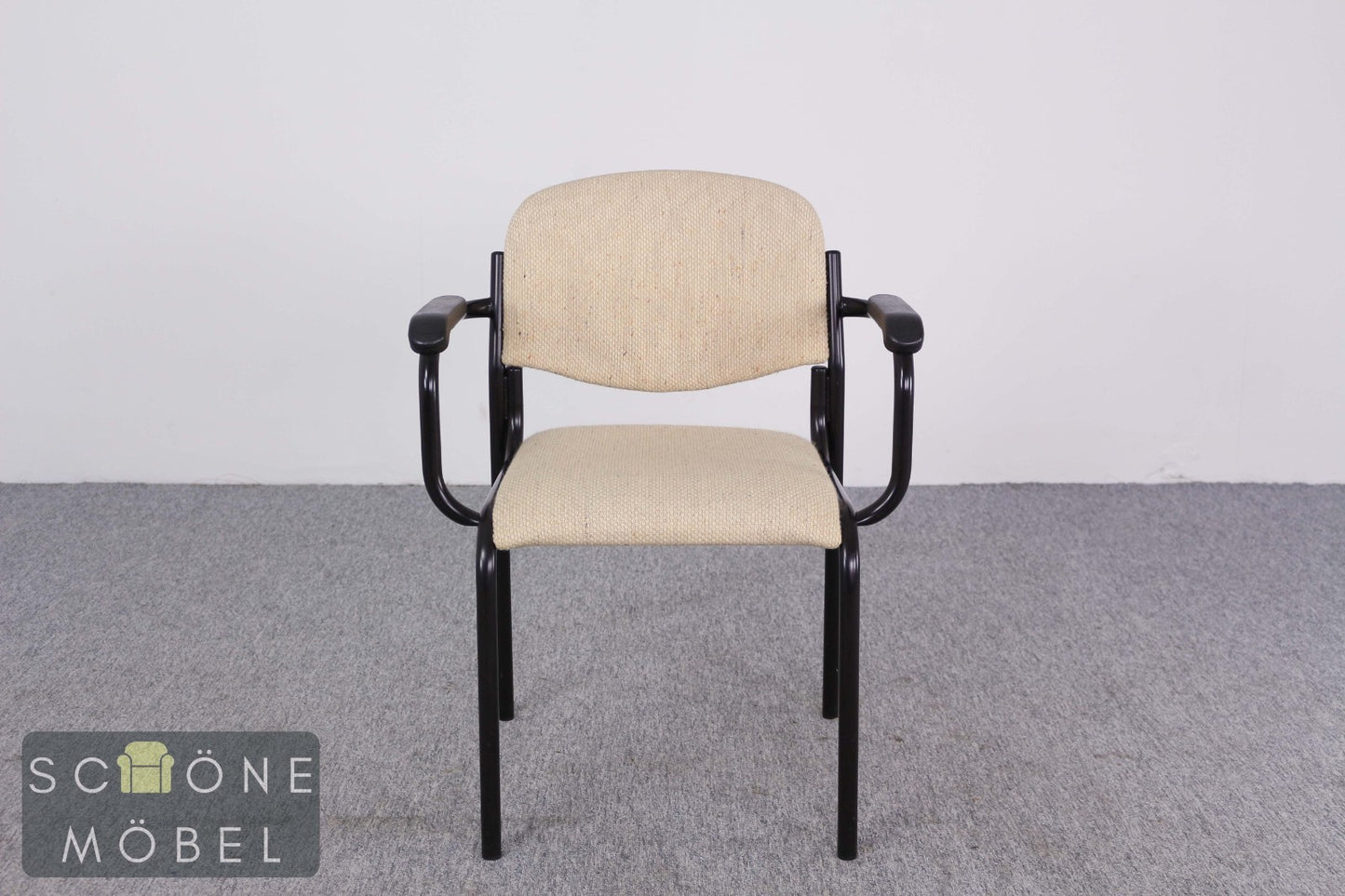 Vintage Armlehnstuhl Besucherstuhl Freischwinger Bauhaus Stil Creme