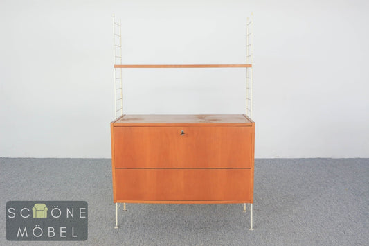 Vintage String Regal 50er Jahre Design Schrank Mid Century Shelf Bücherschrank