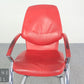 Original Designklassiker 2er Set KOINOR Design Freischwinger Stühle rot – Leder