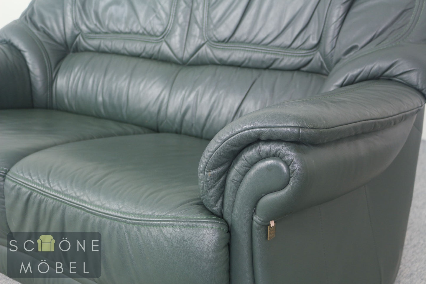 Bequeme Elastoform Leder 2er Sofa Echtleder Couch Couchgarnitur 2 Sitzer