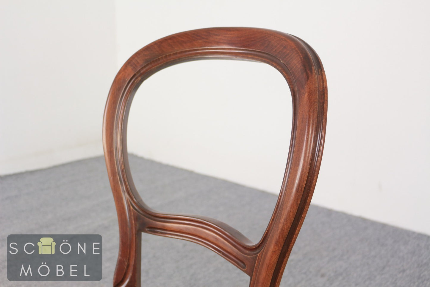 Eleganter Polsterstuhl Mahagoni Stoffbezug – klassischer Vintage Esszimmerstuhl