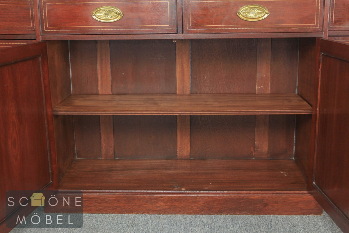 Edles Mahagoni Buffet im klassischen Design Vitrine Stauraum hochwertige Schrank