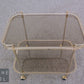 Servierwagen Barwagen Messing Rauchglas Vintage Hollywood Regency