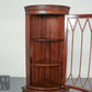 Biedermeier Stil Vitrinen Schrank / Eckschrank Mahagoni Glasvitrine Intarsie