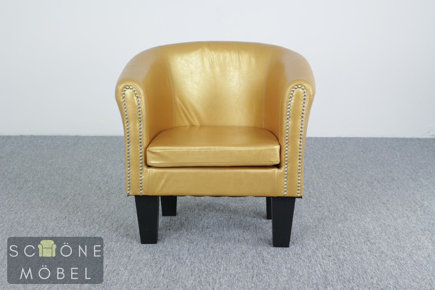 Niedlicher Clubsessel Sessel Ledersessel Sessel 1er Kunstleder Gold