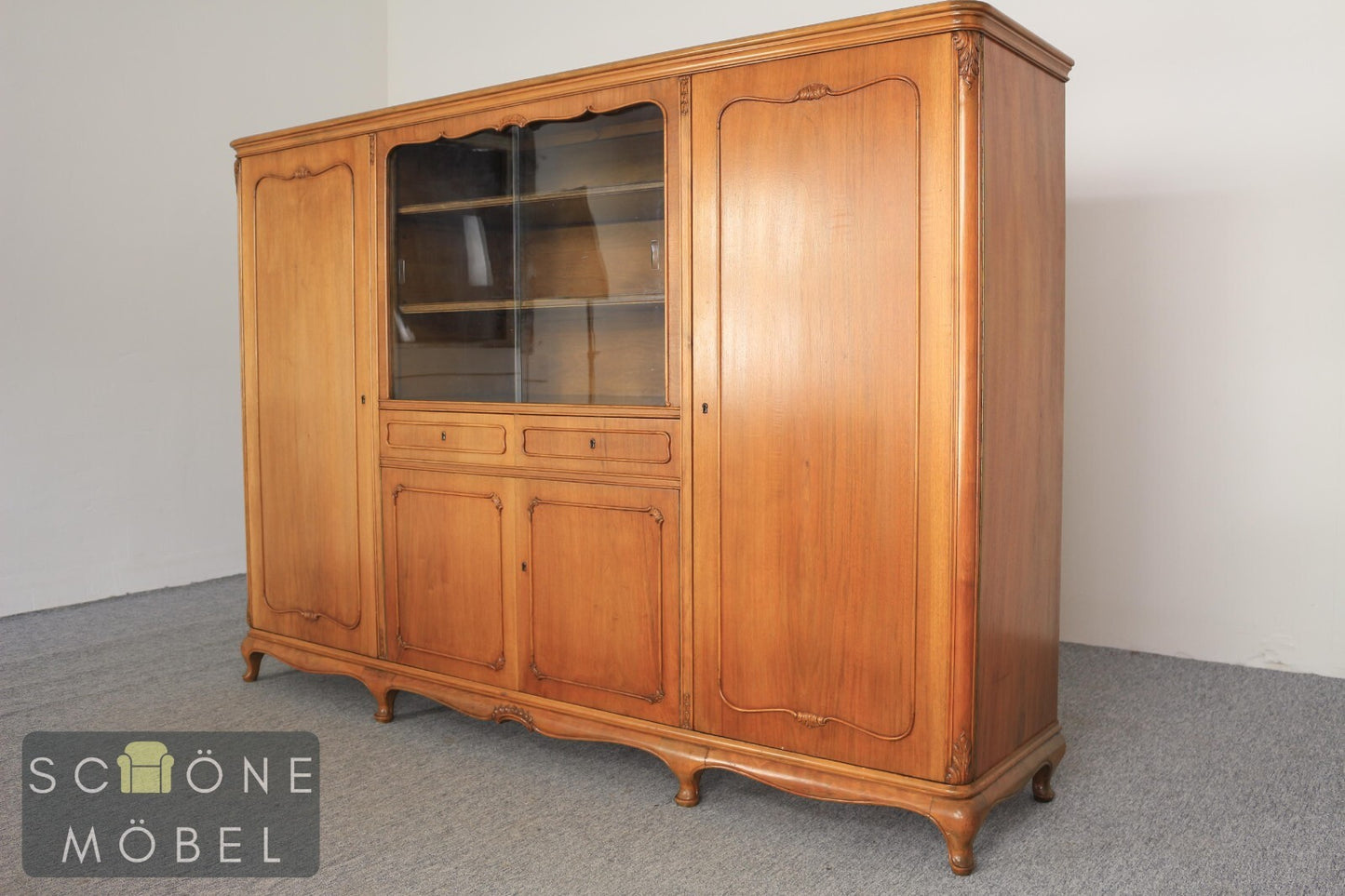 Chesterfield Schrank Landhausstil Vitrine Vintage  Glasschrank Geschirrschrank