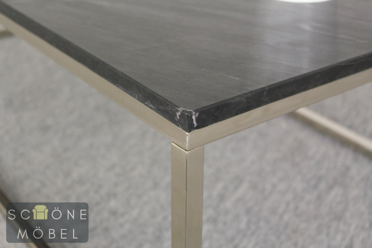 Couchtisch Marmorplatt schlichtes Design Sofa Tisch Industrial Table Metallbeine