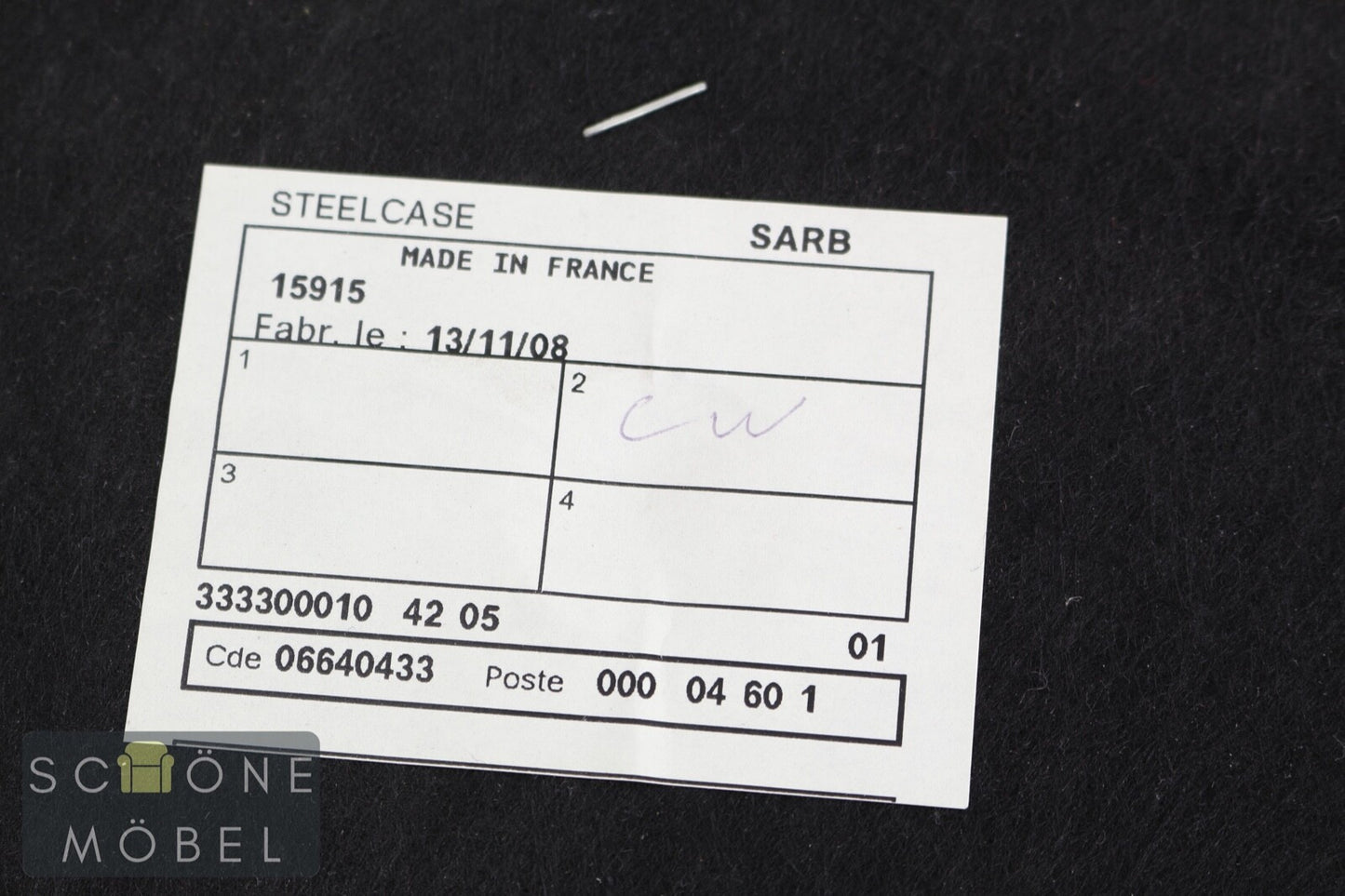 Modernes Steelcase Designer Sofa 3 Sitzer 3er Büro Couch Made in France