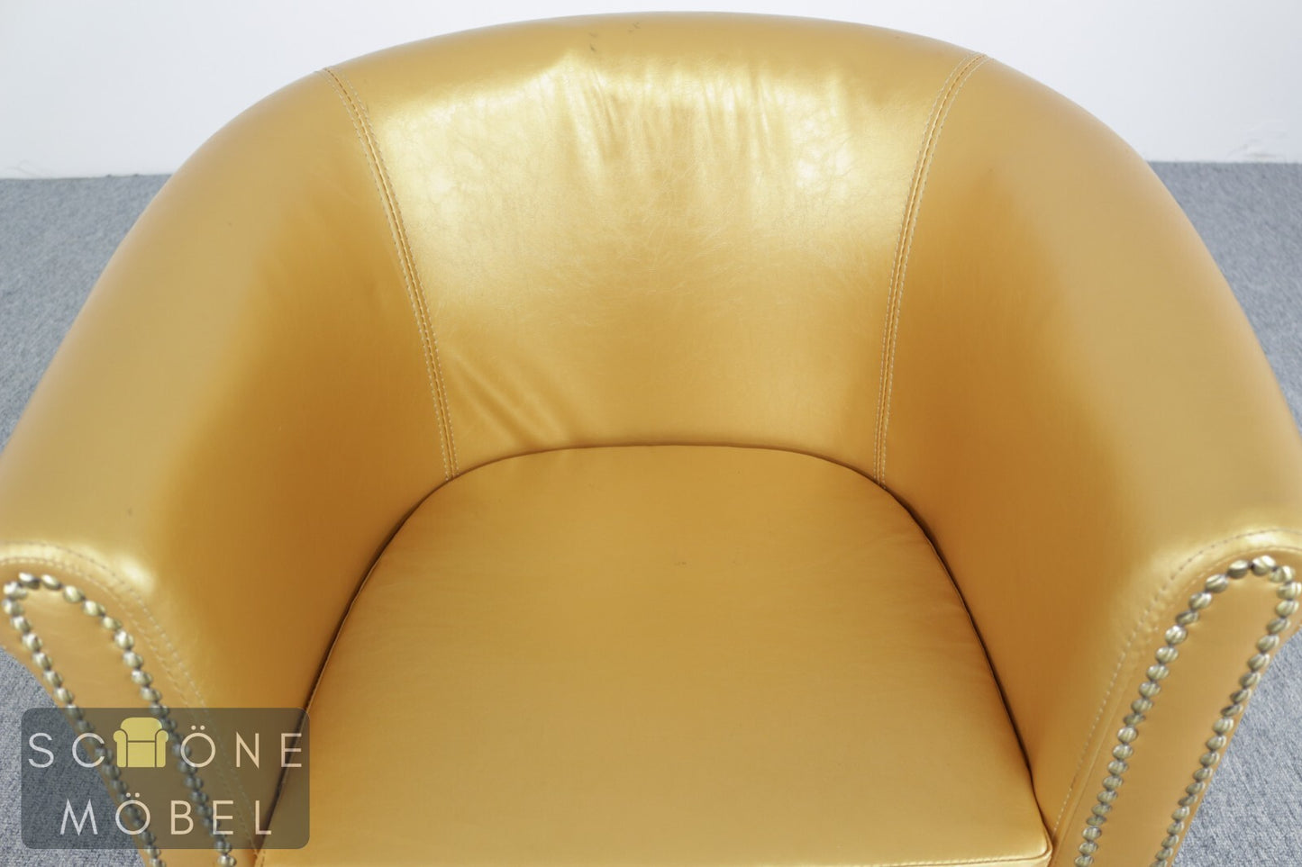 Niedlicher Clubsessel Sessel Ledersessel Sessel 1er Kunstleder Gold