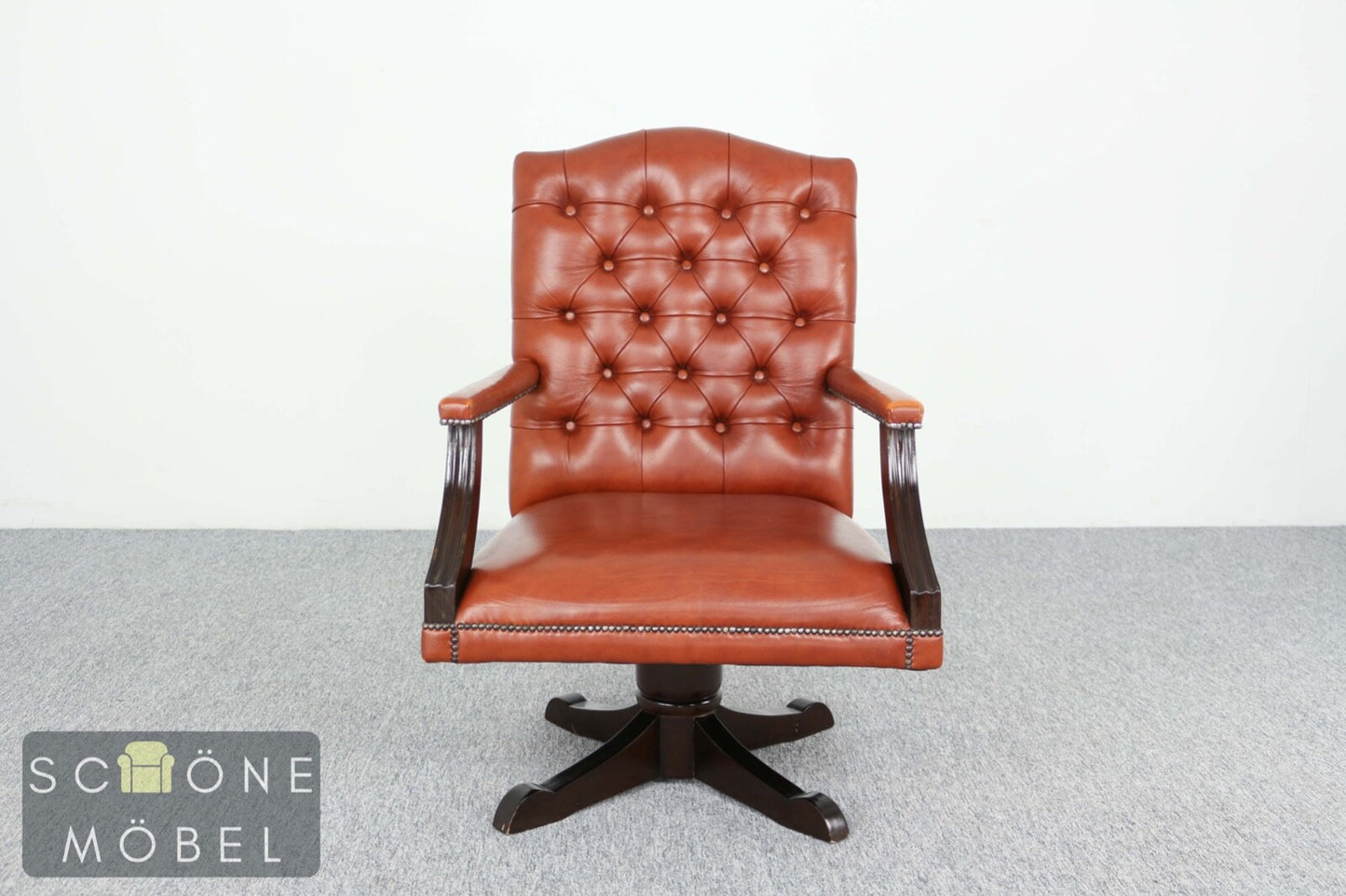 Hübscher Chesterfield Sessel Ledersessel Echtleder 1er Leder Armchair English