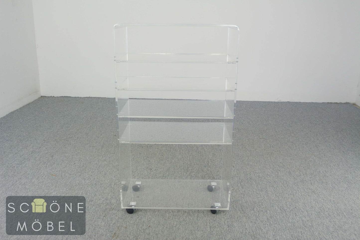 Desinger Space Age Regal aus Acrylglas auf Rollen – 1970er Designklassiker