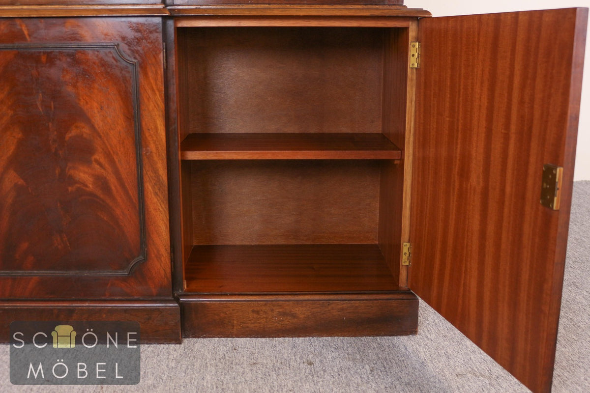 Antiker Mahagoni Bücherschrank Vitrine Bibliothek England Stil massiv Schrank