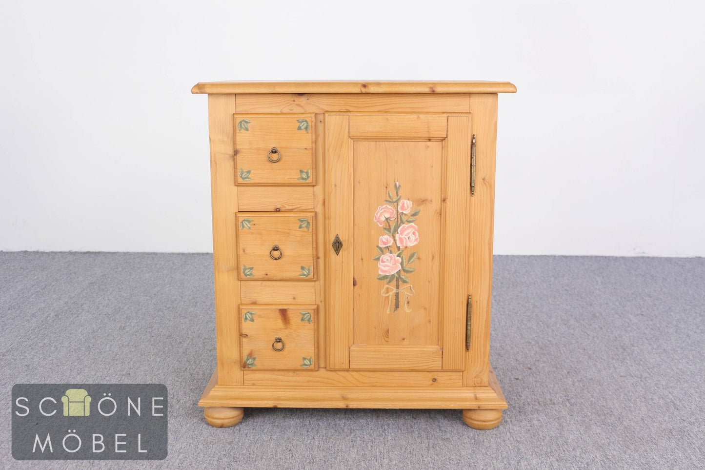 Massivholz Kommode Kiefer Bauernschrank Landhaus Nachtschrank Vintage