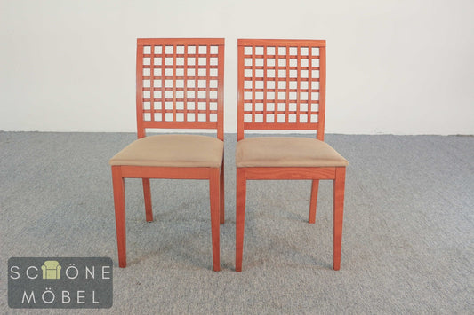 2er Set Vintage Stuhl Holz gepolstert Danish Desige Holzstühle Duo Vintage