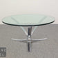 Runder Glascouchtisch mit Chrom im Roger Sprunger Stil Moderner Coffee Table
