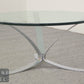 Runder Glascouchtisch mit Chrom im Roger Sprunger Stil Moderner Coffee Table