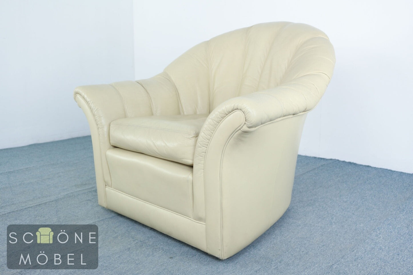 Eleganter Ledersessel Englisches Design Echtleder Sessel 1er Leder Armchair