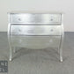 Elegante Silber Barock Kommode Hollywood Regency Vintage Beistellmöbel
