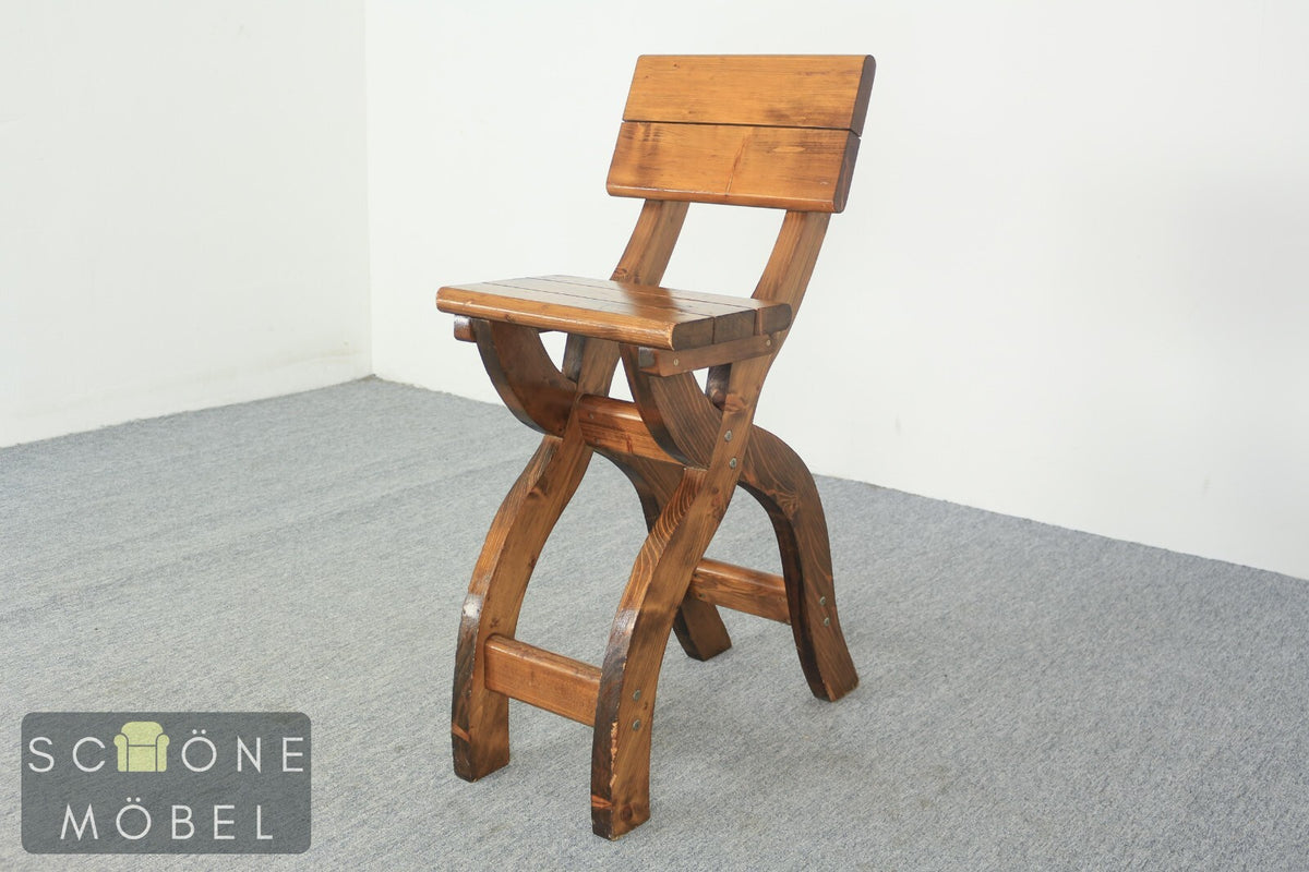 3x Barhocker Garten Stuhl Terrassen Möbel Tavernen Holzstuhl Landhausstil