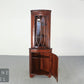 Biedermeier Stil Vitrinen Schrank / Eckschrank Mahagoni Glasvitrine Intarsie