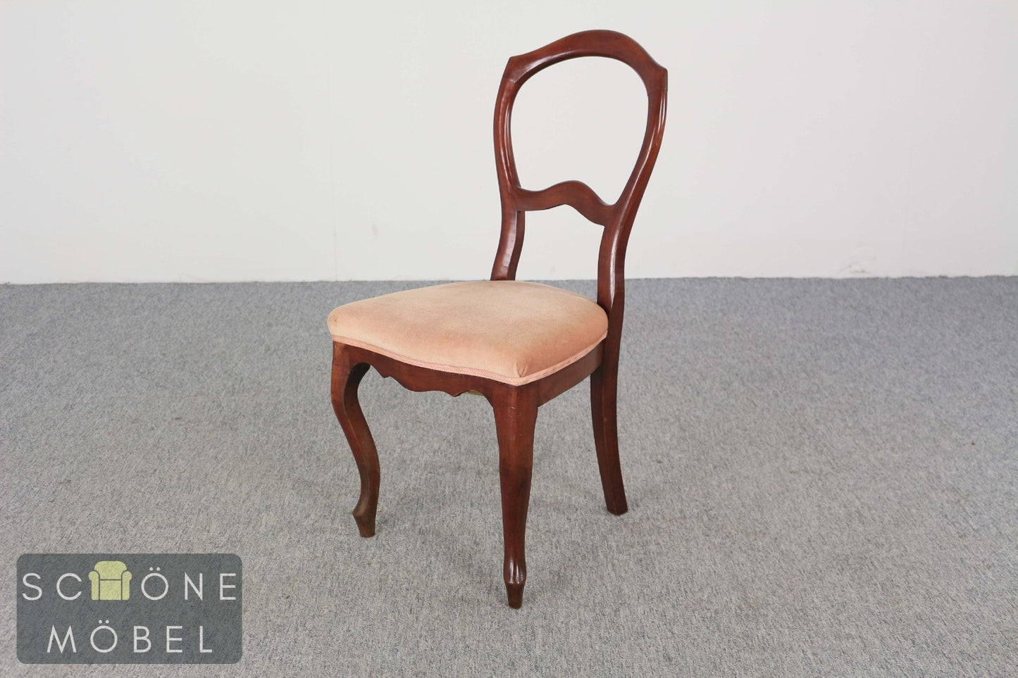 Set aus 6 elegante Rokoko Stil Polsterstühle Mahagoni Esszimmerstühle Vintage