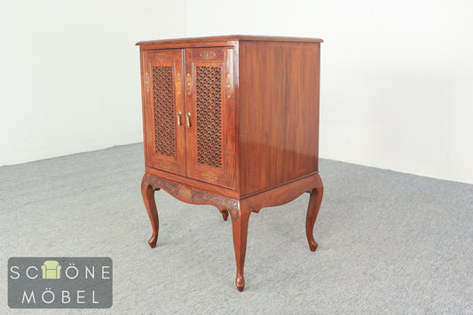 Antik Stil Kommode / Chippendale Stil Phonoschrank mit Intarsien Anrichte