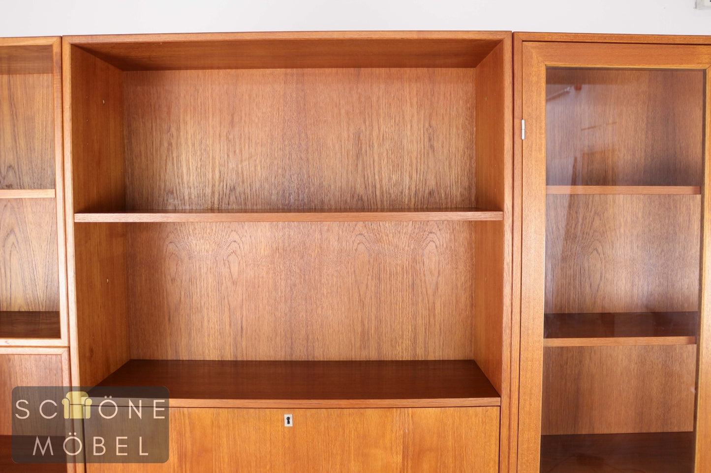 Schrankwand Vitrine Sekretär Danish Design Mid Century Wandschrank Schrank
