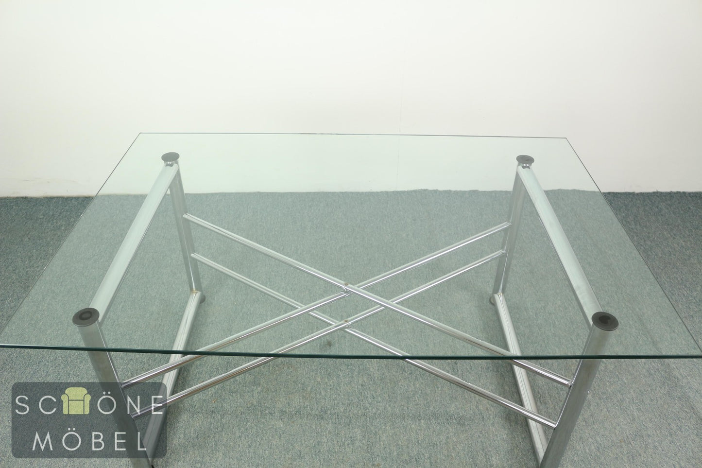 Glastisch Couchtisch Chrom Sofatisch Modernes Design Coffee Table Tisch