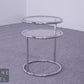 Design Beistelltisch Glas Metall Tisch modern minimalist Table Chrom  Bauhaus