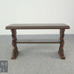Vintage Couchtisch mit Lederplatte & Ablage Holz Beistelltisch English Design