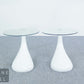 2x Set Moderne Nachttische Glas Weiß Space Age Vintage 70er Design Beistelltisch