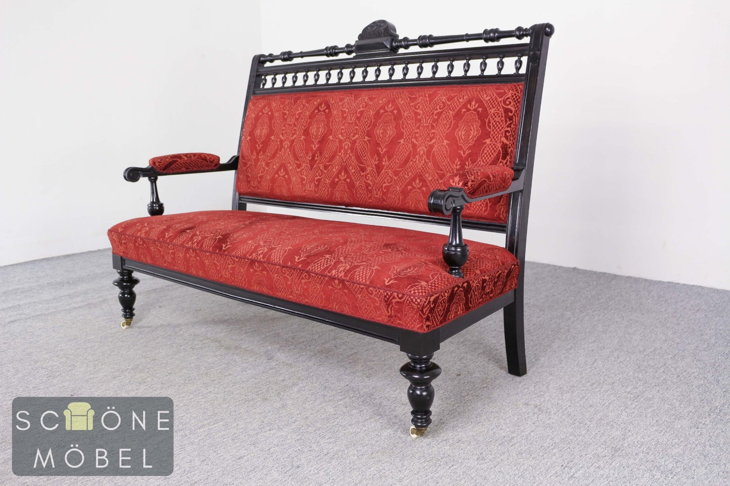 Antikes Sofa Gründerzeit Sitzbank Polstersofa Chaiselongue Samt Historismus