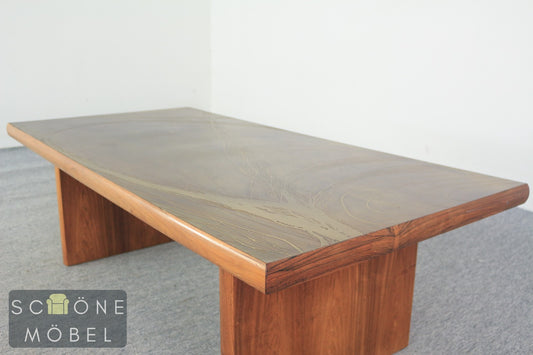Mid Century Massiver Couchtisch Danish Design Holz Tisch Vintage Skandinavisch