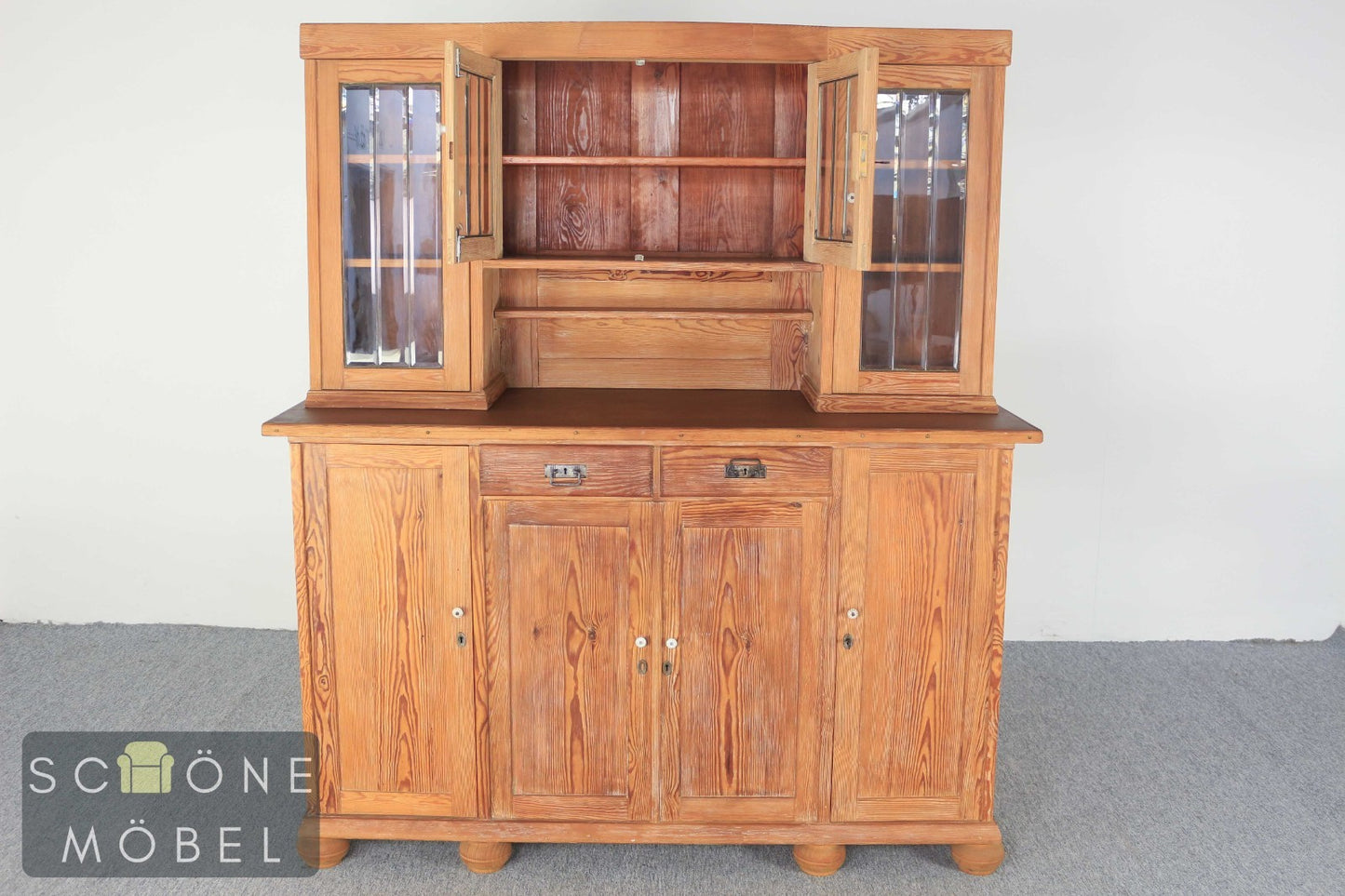 Schöner Jugendstil Küchenschrank Vintage Buffet Retro Küchenbuffet Massivholz