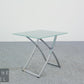 Design Beistelltisch Glas Metall Tisch modern minimalist Table Chrom  Glas