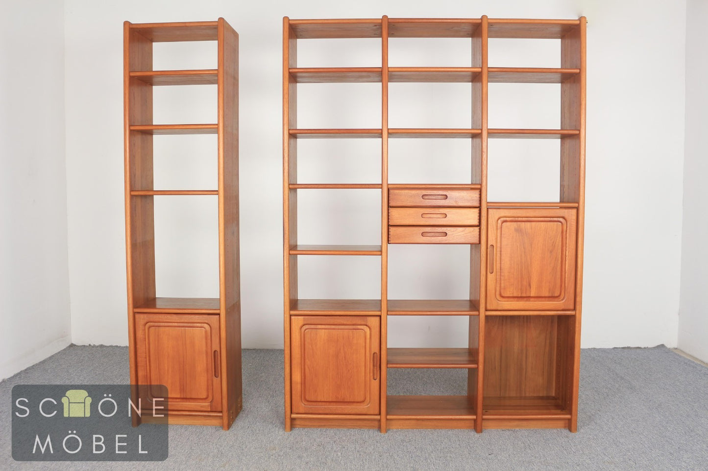 Retro Teak Regalsystem Danishes Design Regal Vintage Bücherschrank Bücherregal