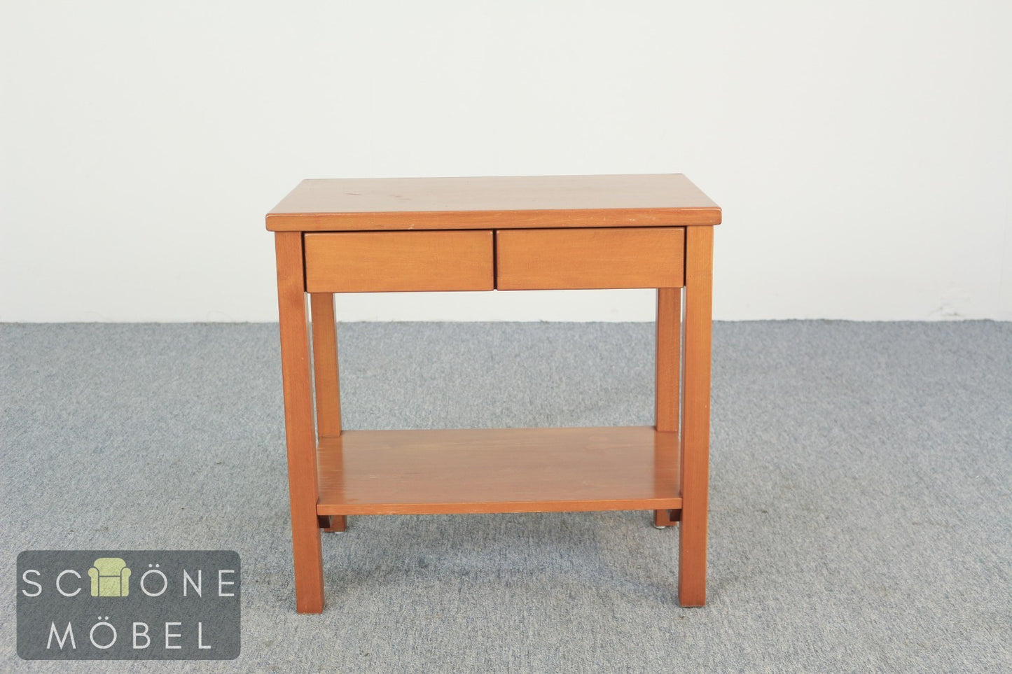 Massivholz Beistelltisch Nachttisch 2 Schubladen Ablage Vintage Konsolentisch
